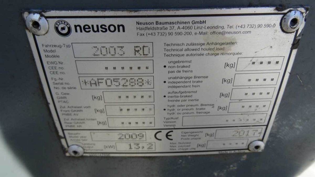 2009 / Mini pelle Neuson 2003 RD / 2,0 T – Image 8